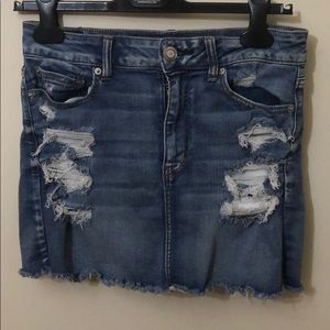 Jean skirt distressed AE size 8